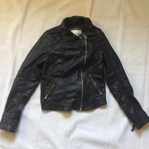 Classic black leather jacket